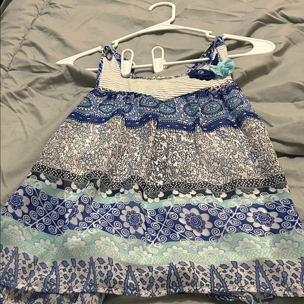 Charming Blue Patterned Kids Blouse